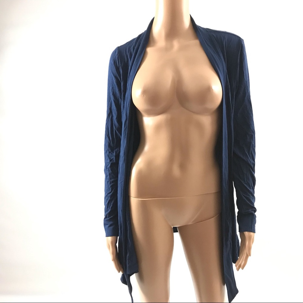 $90 Peach Women's Flyaway Cardigan Top Navy